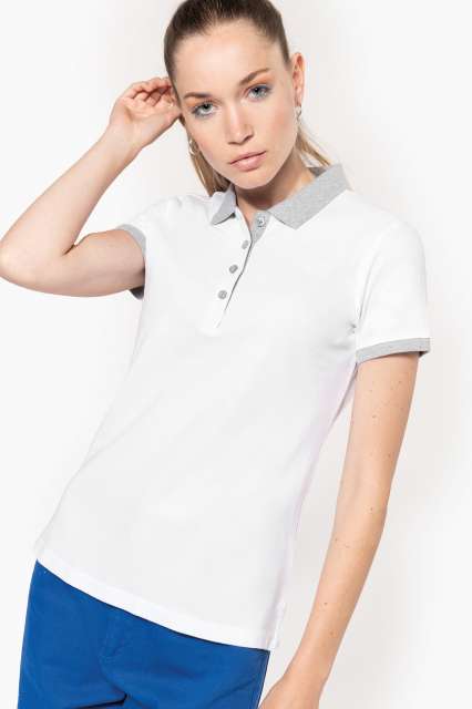 LADIES’ TWO-TONE PIQUÉ POLO SHIRT - Image 2