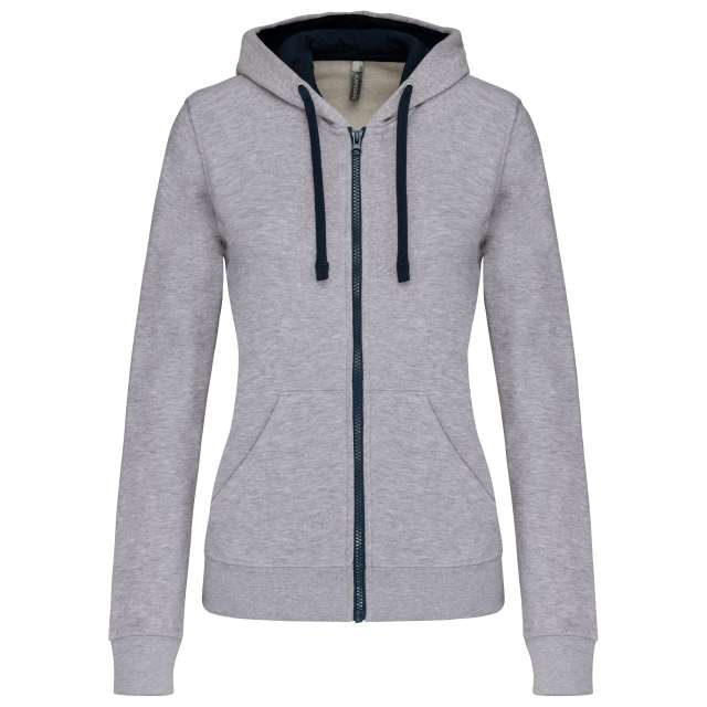 LADIES’ CONTRAST HOODED FULL ZIP SWEATSHIRT - Image 5