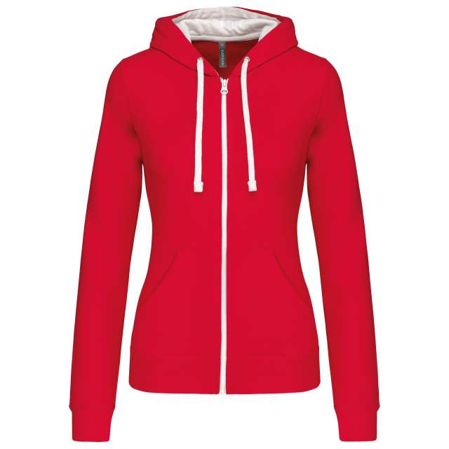 LADIES’ CONTRAST HOODED FULL ZIP SWEATSHIRT - Image 4
